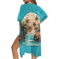 thumbnail image 1 of DISNIMOWomen's Kimono Cover Up Palm Tree Scenery Print Cardigan Casual Loose Coverups Summer Beach Long Swimsuit Cover ups for Hawaii Vacation, 1 of 6