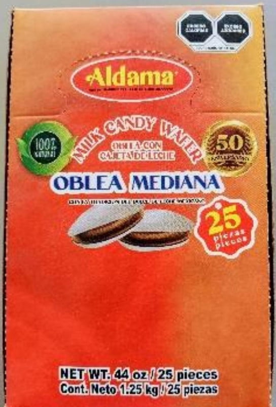 DISPLAY Obleas Mediana con Cajeta (Box with 6 display of 25pc each)