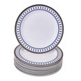 thumbnail image 1 of DISPOSABLE DESSERT PLATES | 20 pc | Heavy Duty Plastic Dishes | Elegant Fine China Look | Renaissance  Royal Blue (7.5), 1 of 7