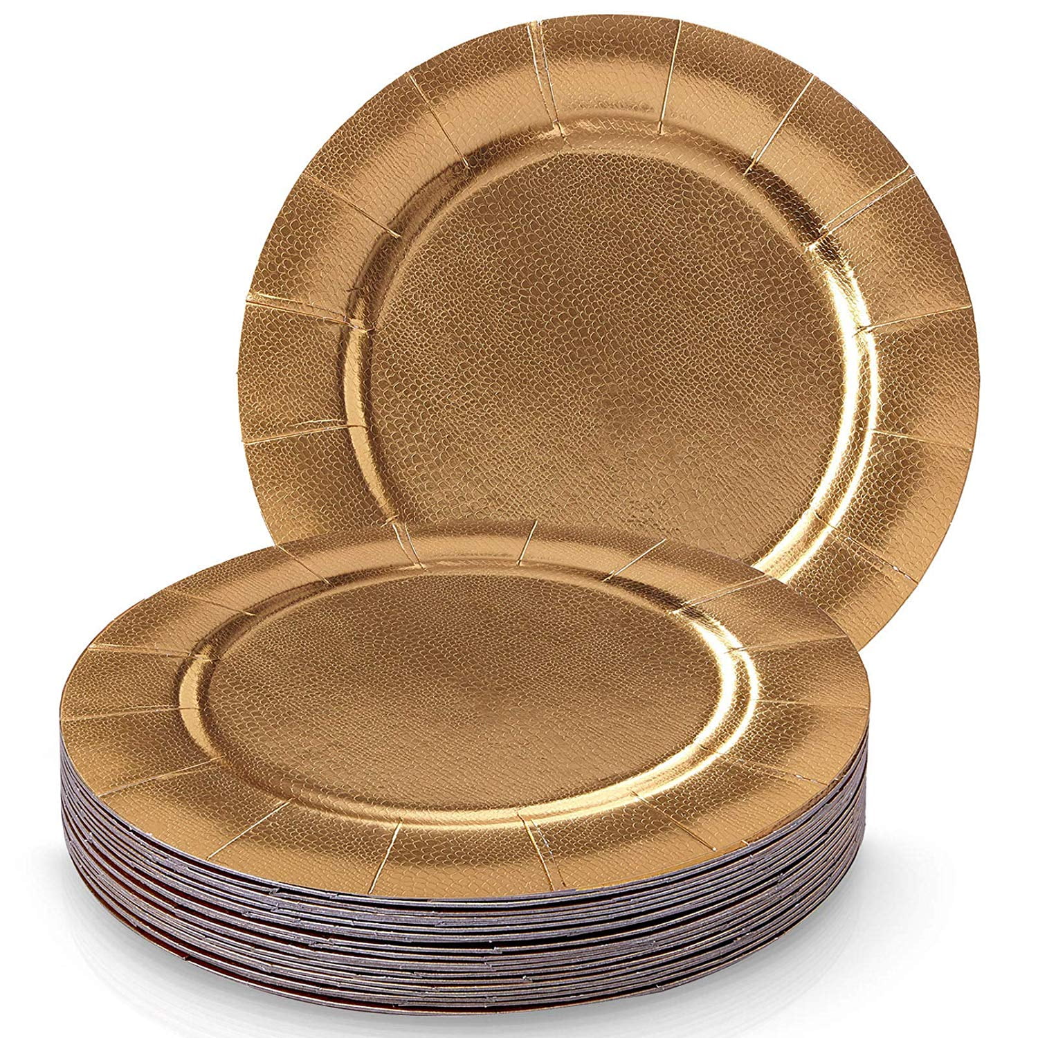 Paper Plate Round Shape Gold 30cm (100 Units)