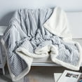 thumbnail image 1 of DISSA Sherpa Fleece Blanket Soft Grey and White Throw Blanket Cozy Plush Blankets for Couch Sofa Bed,51"x63", 1 of 10