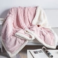 thumbnail image 1 of DISSA Sherpa Fleece Blanket Soft Pink and White Throw Blanket Cozy Plush Blankets for Couch Sofa Bed, 51"x63", 1 of 7