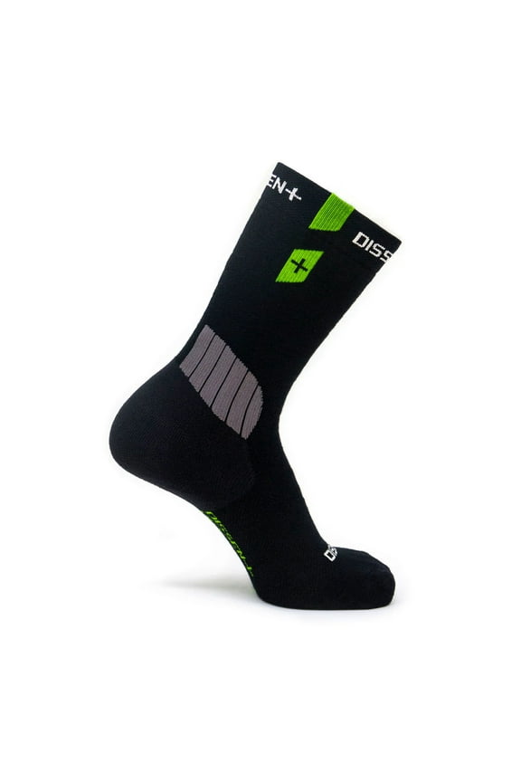 Adult Unisex Nordic GFX DL Wool Black/Green Socks, Size: L