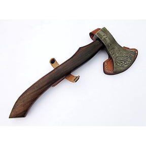DIST A-004 Custom Made Damascus Steel Axe - Gorgeous and Solid