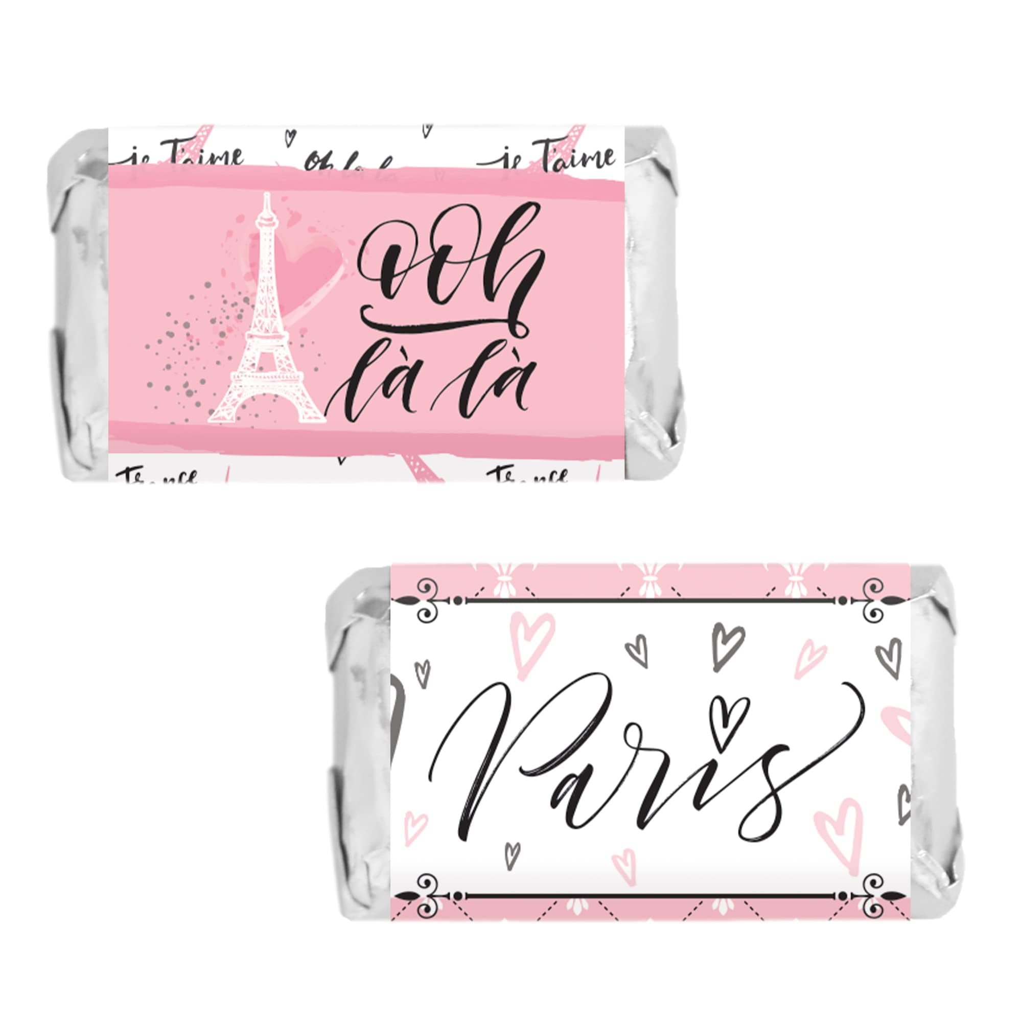 DISTINCTIVS Paris Birthday Party Mini Candy Bar Wrappers - Eiffel Tower ...