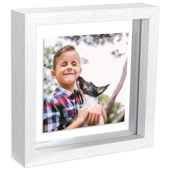 DISTRESSED-WHITE 4x4 6x6 float frame - 4x4