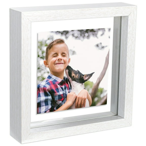 DISTRESSED-WHITE 4x4 6x6 float frame - 4x4