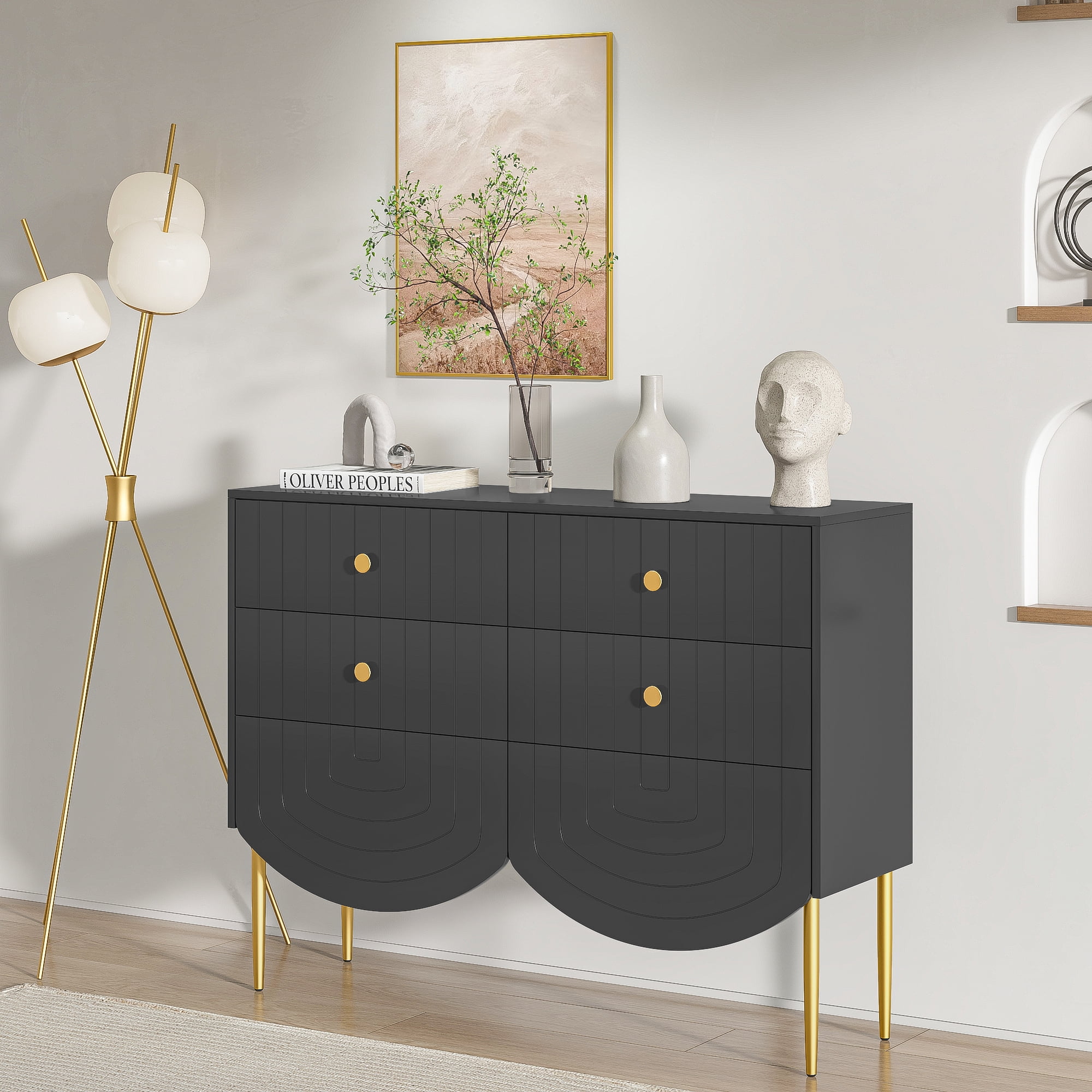 YESHOMY 6-Drawer Dresser With Power Outlet – Modern Chest With USB & Type-C Charging