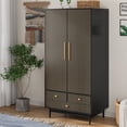 thumbnail image 1 of DIUBAS Clothes Storage, Wardrobe with 2 Drawer, Large Modern Closet Storage Cabinet, Wood Armoire, 1 of 7