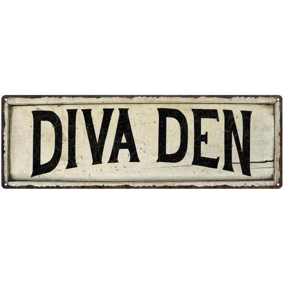 DIVA DEN Farmhouse Style Wood Look Sign Gift 8x24 Metal Decor 108240028144