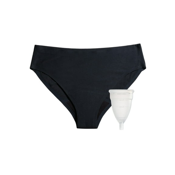 DIVA Reusable Period Underwear - Black Bikini M-L + DIVA Cup Model 1