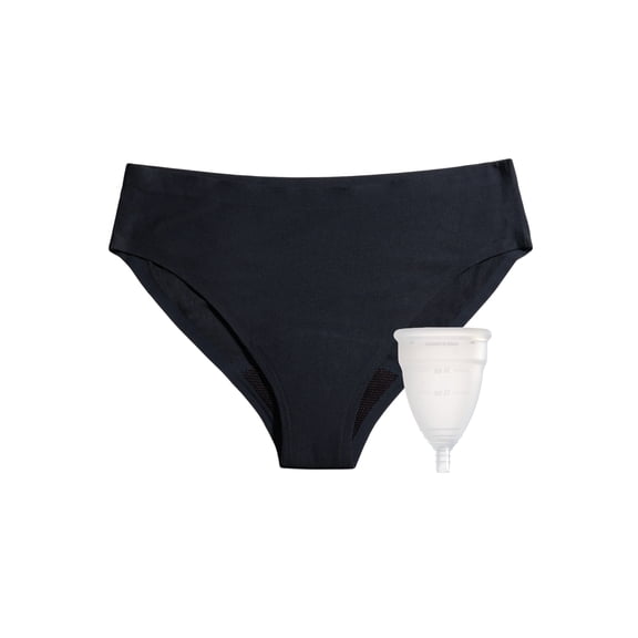 DIVA Reusable Period Underwear - Black Bikini M-L + DIVA Cup Model 2