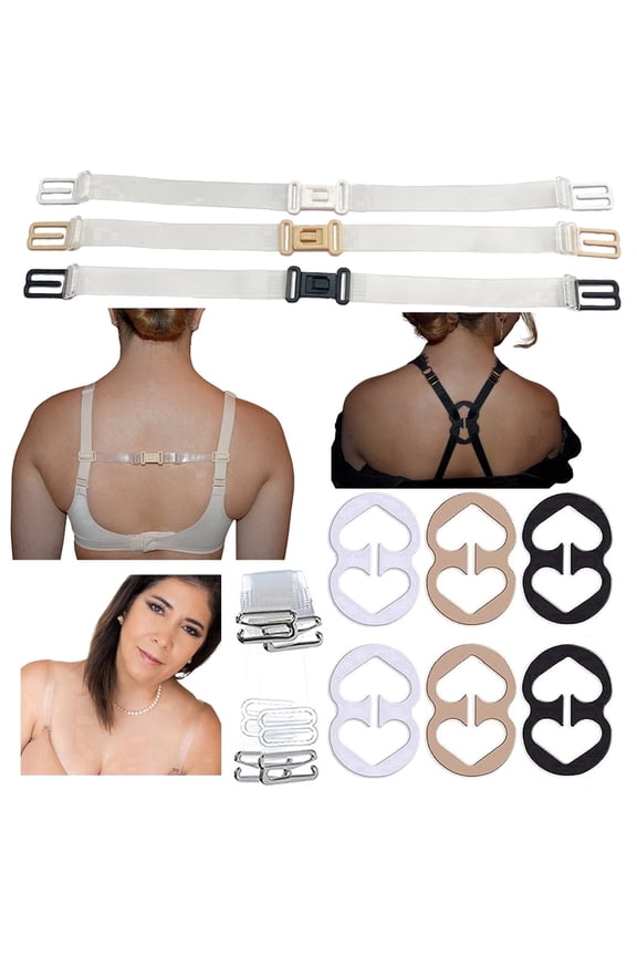 DIVA'S Clear Bra Straps Adjustable Multiple Sizes-Plus Size Bra Straps Clips Holder