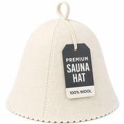 DIVELUX Premium Sauna Hat, 100% Wool, Heat Protection Headwear, Comfortable Fit, for Sauna and Steam Room Use, White
