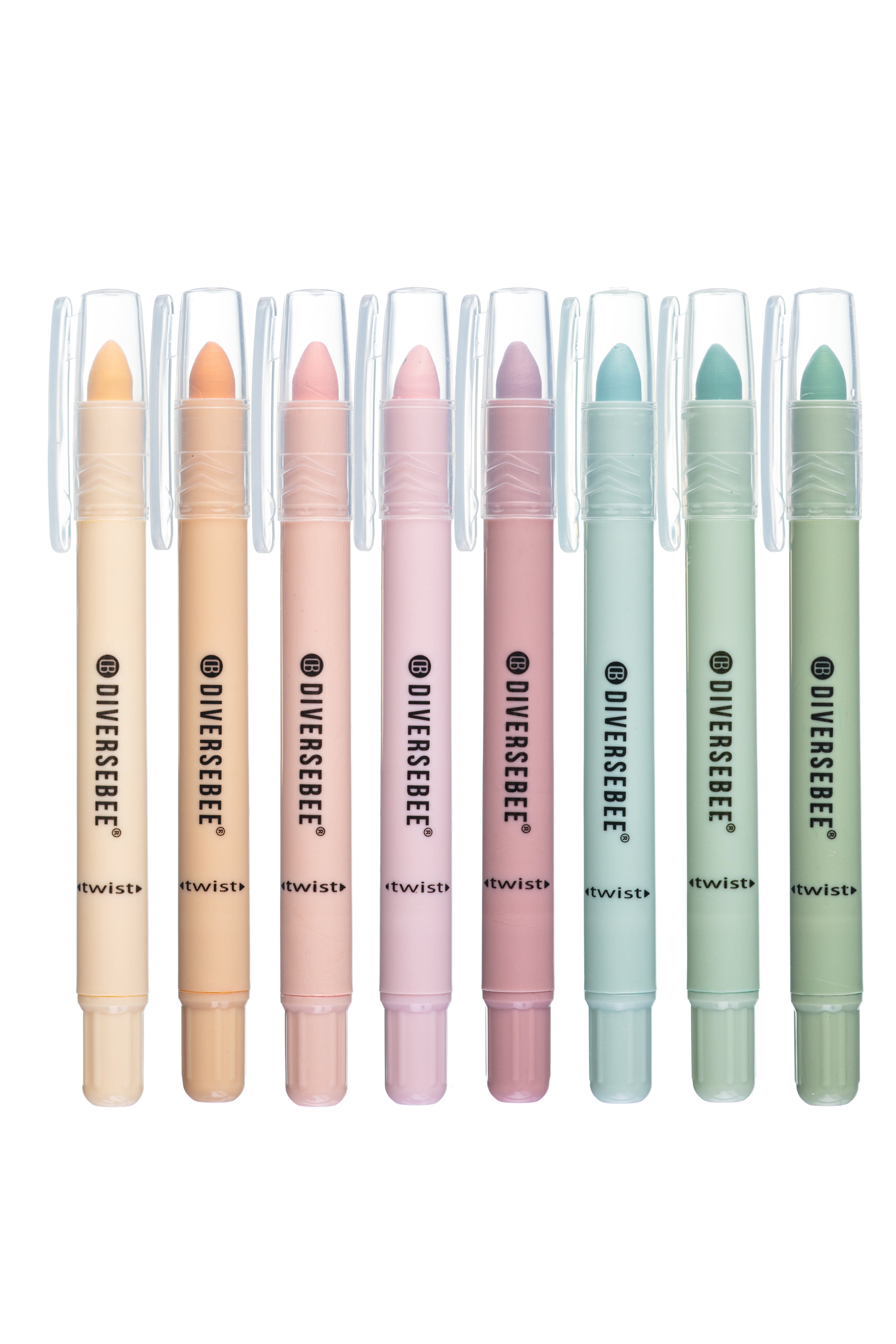 DiverseBee Bible Highlighters No Bleed, Aesthetic Gel Highlighters, 8 Pack Assorted Colors (Pastel)