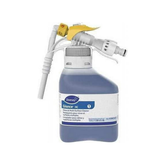 DIVERSEY 93063402 Liquid Glass and All Purpose Cleaner, 1.5L, Blue, Unscented
