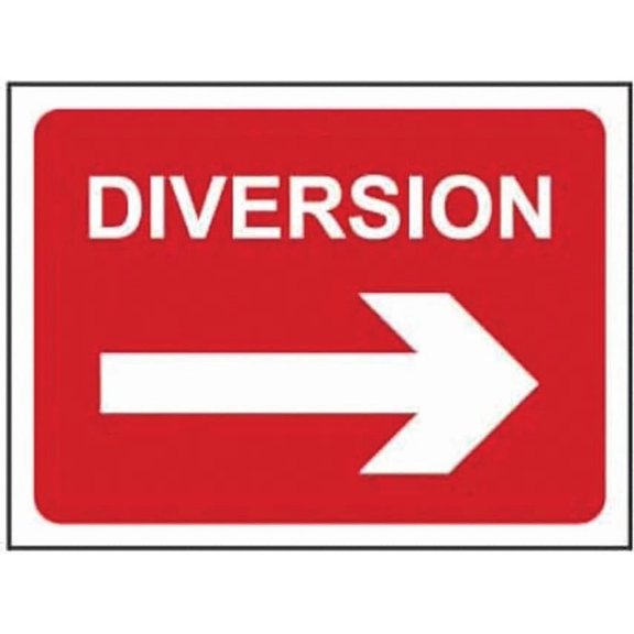 DIVERSION RIGHT ARROW Site Safety Metal Sign 8x12 Inch Notice Danger Warning Caution for Outdoor & Indoor