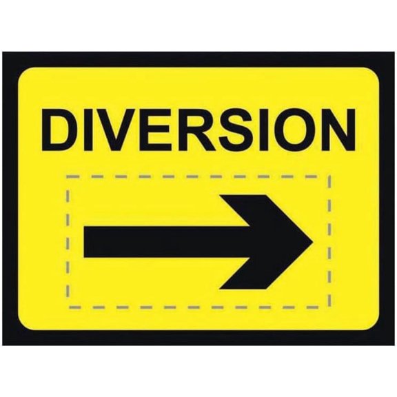 DIVERSION W REVERSIBLE ARROW Site Safety Metal Sign 8x12 Inch Notice Danger Warning Caution for Outdoor & Indoor