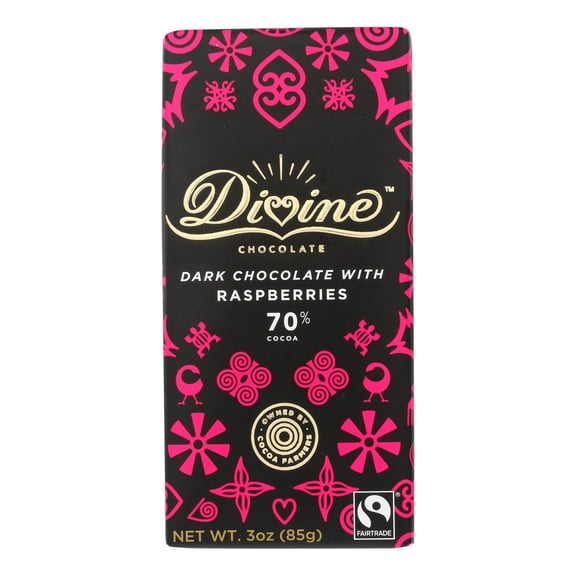 Divine 70% Dark Chocolate with Raspberries