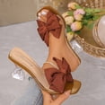 thumbnail image 1 of DIVVce Big Bow Clear Block Heel Mules For Women Square Toe Slip On Comfort Evening Footwear, 1 of 8