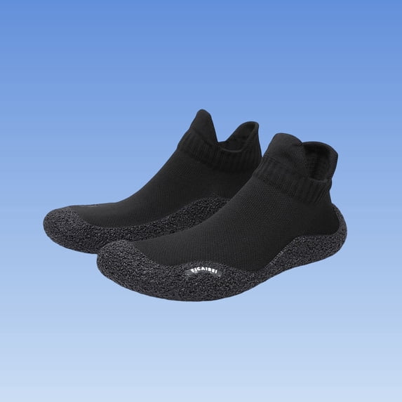 DIVVce Black Knit Water Shoes For Men And Women Breathable Quick Dry Non Slip Beach Footwear