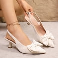 thumbnail image 1 of DIVVce Bow Accent Slingback Heels For Women Pointed Toe Comfortable Evening Party Footwear, 1 of 8