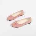 thumbnail image 1 of DIVVce Bow Suede Ballet Flats For Women Round Toe Comfortable Slip On Casual Footwear, 1 of 8