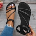 thumbnail image 1 of DIVVce Braided Strap Sandals For Women Open Toe Elastic Back Comfortable Non Slip Footwear, 1 of 7