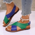 thumbnail image 1 of DIVVce Color Block Cross Strap Sandals For Women Open Toe Comfortable Casual Summer Footwear, 1 of 8