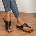 thumbnail image 1 of DIVVce Comfortable Sandals For Women Toe Loop Design Low Wedge Slip On Slides Breathable Footwear For Daily Walking, 1 of 8