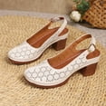 thumbnail image 1 of DIVVce Cutout Closed Toe Block Heel Slingback Sandals For Women Adjustable Buckle Comfort Footwear, 1 of 6