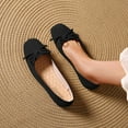 thumbnail image 1 of DIVVce Flats For Women Suede Bow Round Toe Comfortable Slip On Casual Lightweight Dressy Footwear, 1 of 7