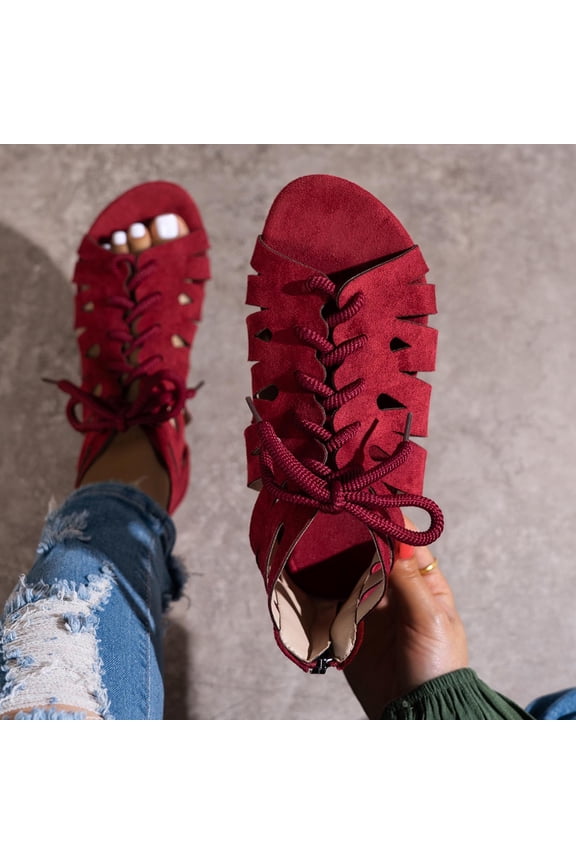 Lace Up Gladiator Sandals For Women Open Toe Comfortable Non Slip Casual Footwear