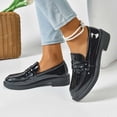 thumbnail image 1 of DIVVce Loafers For Women Patent Leather Round Toe Comfortable Slip On Low Heel Casual Footwear, 1 of 7