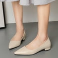 thumbnail image 1 of DIVVce Low Heel Pumps Women Leather Pointed Toe Comfortable Slip On Casual Lightweight Office Footwear, 1 of 8
