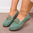 thumbnail image 1 of DIVVce Metal Chain Loafers For Women Leather Round Toe Comfortable Slip On Casual Footwear, 1 of 7