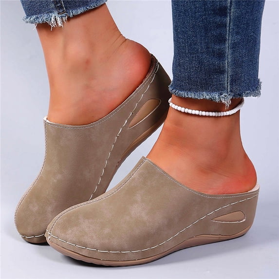 DIVVce Mule Shoes Women Suede Lined Closed Toe Comfortable Slip On Warm Casual Winter Footwear