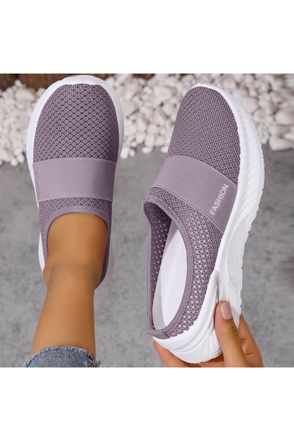 Mule Sneakers For Women Mesh Breathable Comfortable Lightweight Non Slip Casual Walking Footwear