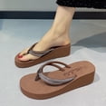 thumbnail image 1 of DIVVce Rhinestone Wedge Flip Flops For Women Open Toe Slip On Comfortable Casual Summer Footwear, 1 of 7