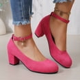 thumbnail image 1 of DIVVce Suede Mary Jane Heels For Women Round Toe Adjustable Buckle Comfortable Block Heel Footwear, 1 of 8