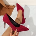 thumbnail image 1 of DIVVce Suede Pointed Toe Stiletto Heel Pumps For Women Closed Toe Comfortable Office Party Footwear, 1 of 8