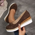 thumbnail image 1 of DIVVce Wedge Espadrille Shoes For Women Knotted Suede Closed Toe Comfortable Slip On Casual Footwear, 1 of 8