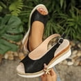 thumbnail image 1 of DIVVce Wedge Sandals For Women Slingback Peep Toe Espadrille Comfortable Adjustable Buckle Summer Casual Footwear, 1 of 8