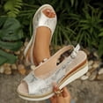 thumbnail image 1 of DIVVce Wedge Sandals For Women Slingback Peep Toe Espadrille Comfortable Adjustable Buckle Summer Casual Footwear, 1 of 8