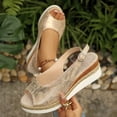 thumbnail image 1 of DIVVce Wedge Sandals For Women Slingback Peep Toe Espadrille Comfortable Adjustable Buckle Summer Casual Footwear, 1 of 8