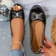 thumbnail image 1 of DIVVce Womens Dress Shoes Peep Toe Slip On With Rhinestone Bow Accent Footwear For Parties And Casual Wear, 1 of 8