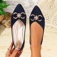 thumbnail image 1 of DIVVce Womens Dress Shoes Pointed Toe Slip On With Rhinestone Metal Buckle Decoration Footwear For Formal Casual, 1 of 8