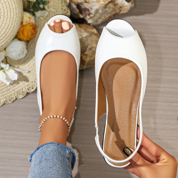 DIVVce Womens Shoes Peep Toe Slingback Slip On Footwear For Casual Office And Everyday Relaxed Scenarios