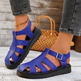 thumbnail image 1 of DIVVce Woven Platform Gladiator Sandals For Women Open Toe Adjustable Buckle Comfort Footwear, 1 of 8
