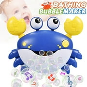 DIWANGUS Bath Toys for Baby Toddlers,Crab Bubble Bath Maker for Bathtub With 12 Music Songs,Toddler Kids Bath Bubble Machine Toys Gift for Kids Birthday Christmas Xmas Gifts-BLUE